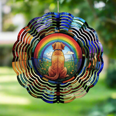 Labrador Yellow Rainbow Wind Spinner
